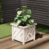 Nature Spring Nature Spring Square Planter Box- Raised Plant Stand for Indoor or Outdoor Use- Lattice Design 282722CGO